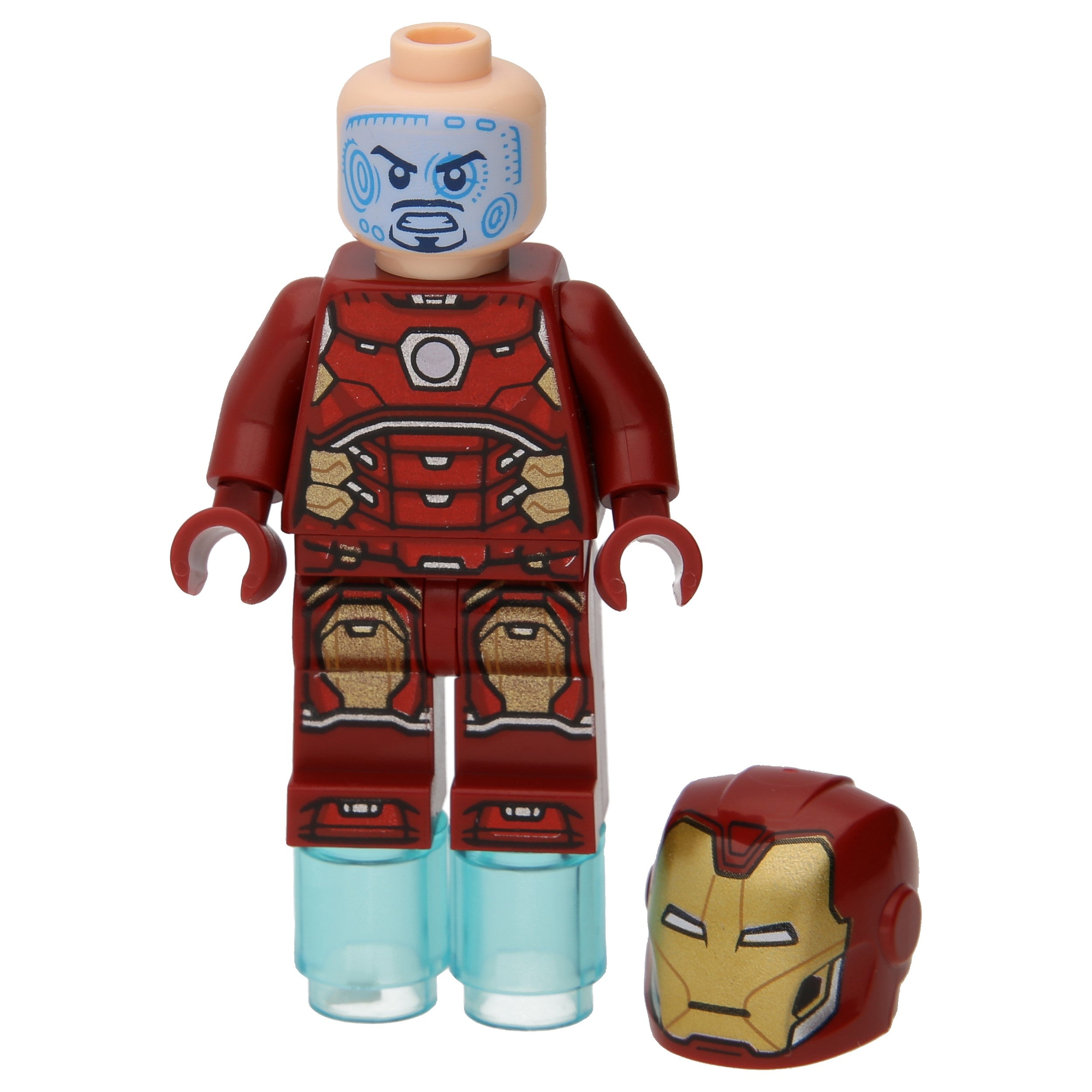 LEGO Minifigur Marvel Iron Man mit einem Hexagon auf der Brust, 2x 1x1 (sh0649)