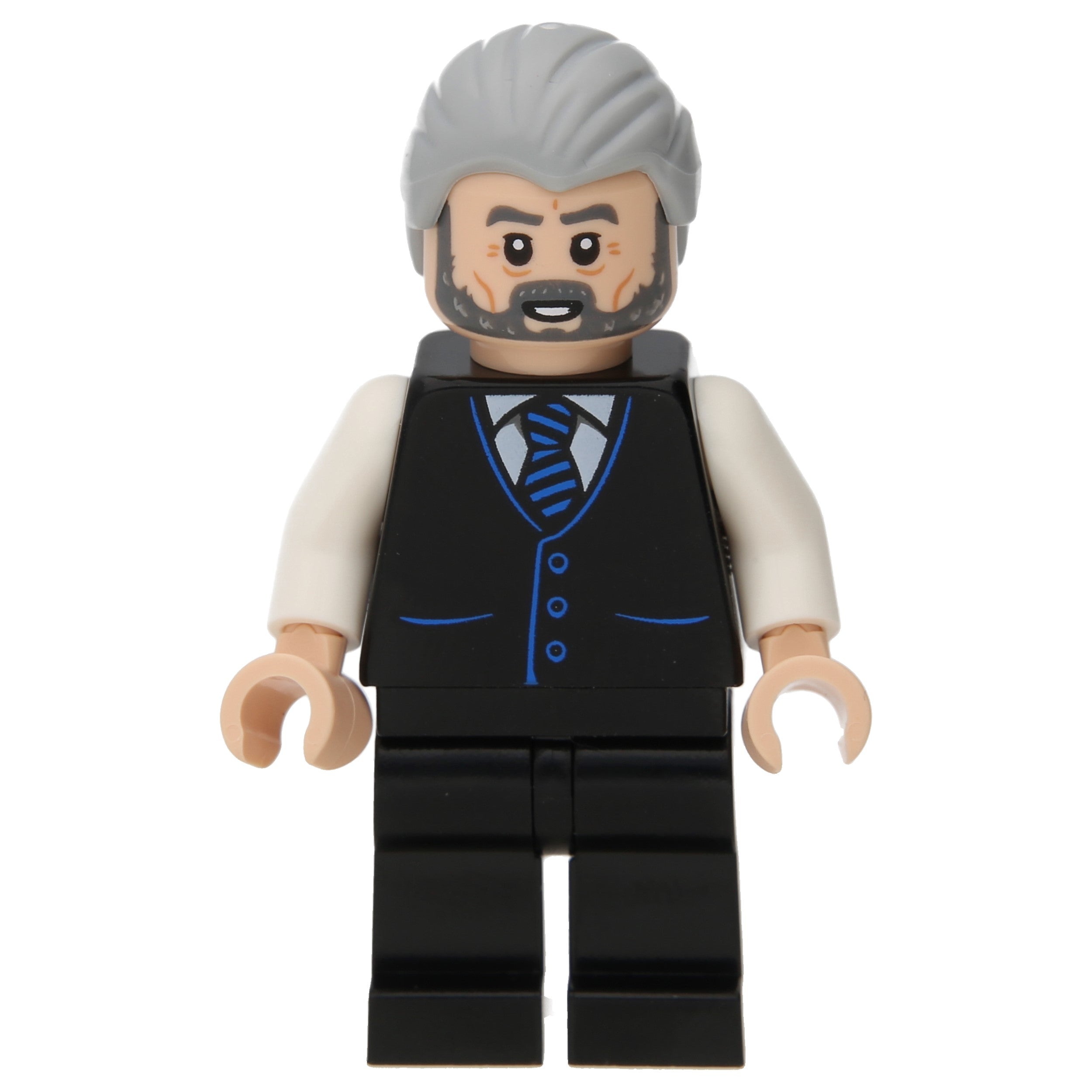LEGO Minifigur Alfred Pennyworth, Black Vest, Light Bluish Gray Hair (sh0789)