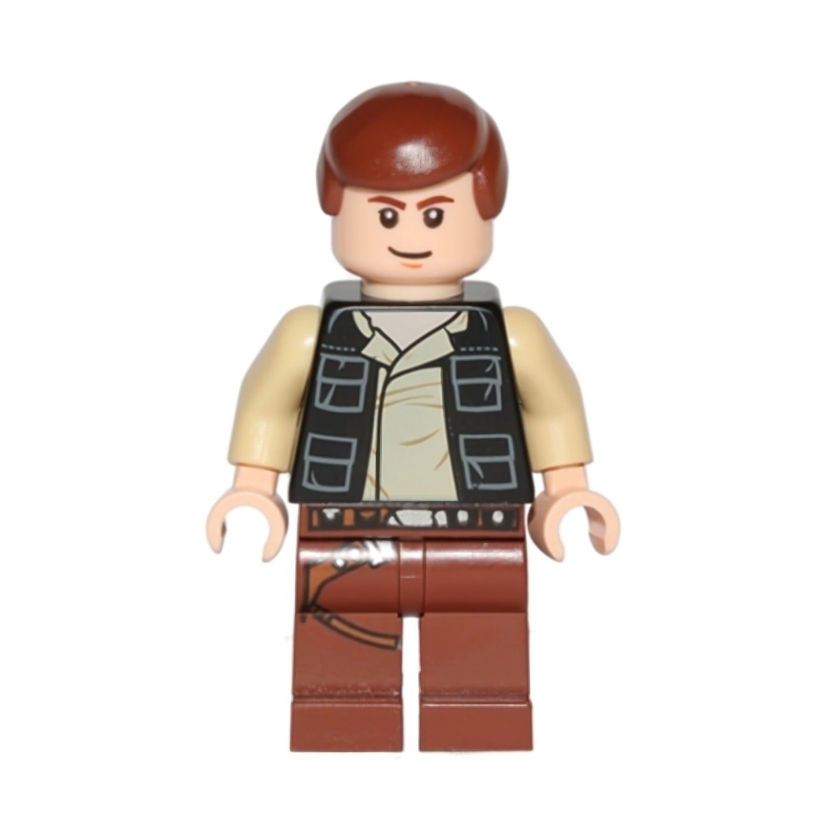 LEGO Minifigur Han Solo, Reddish Brown Legs with Holster Pattern, Vest (sw0451)