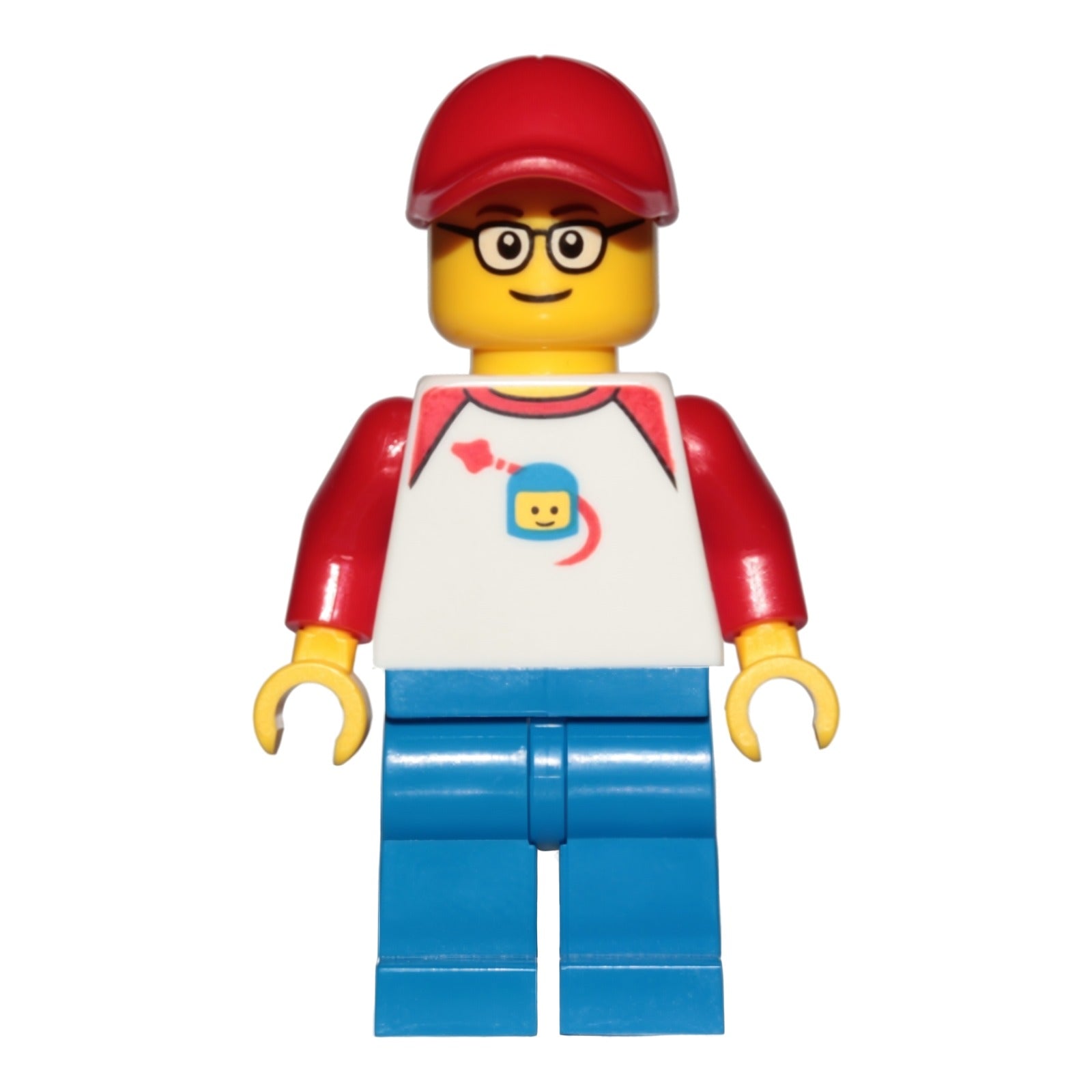 LEGO Minifigur Man - Classic Space Shirt with Red Sleeves, Blue Legs (trn247)