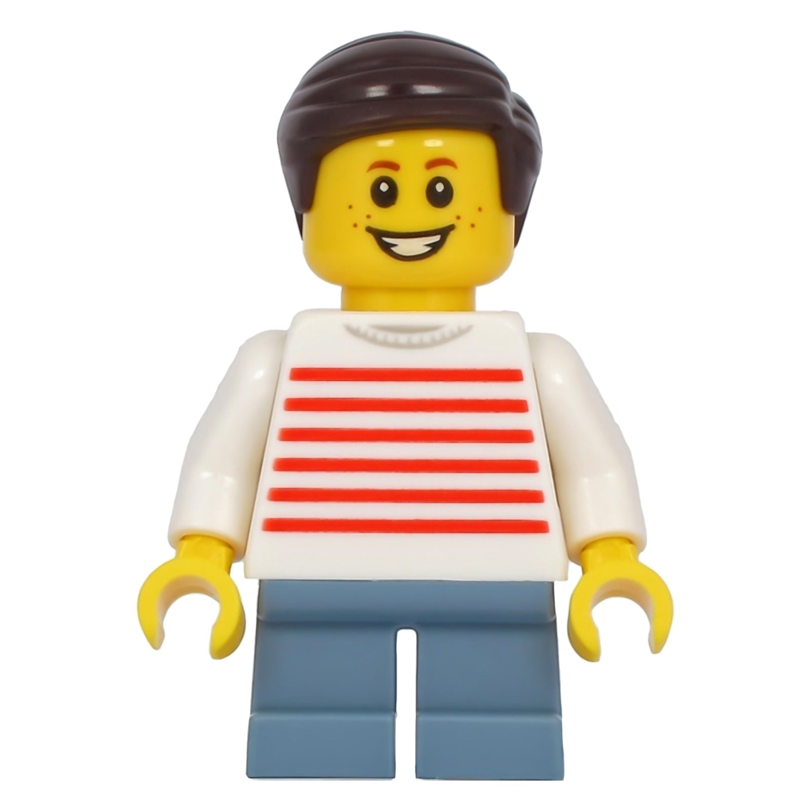 LEGO Minifigur Child - Boy, White Sweater with Red Horizontal Stripes (twn415)