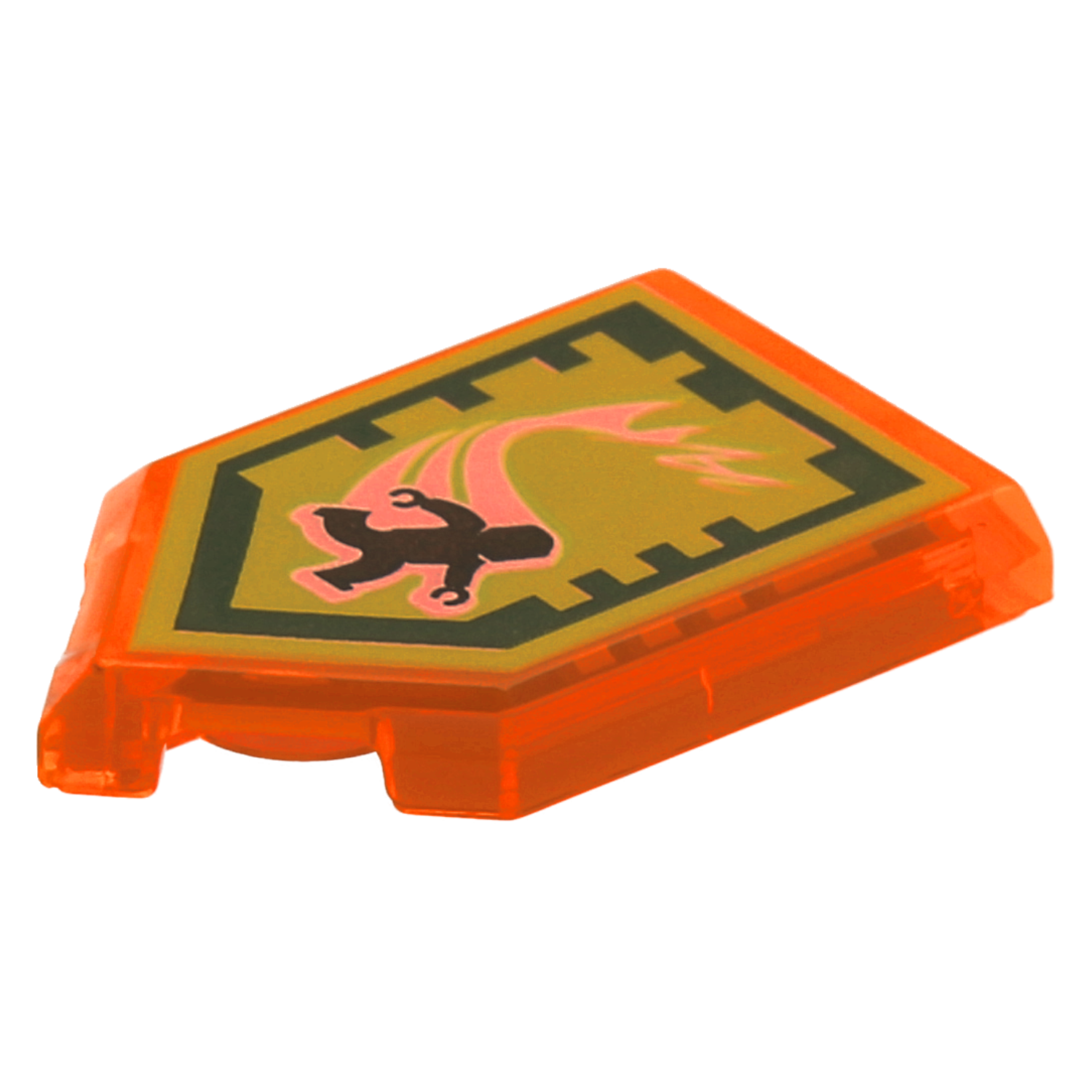 LEGO Fliesen (bedruckt) - 2 x 3 Pentagonal mit Nexo Power Aufdruck (transparent Orange)