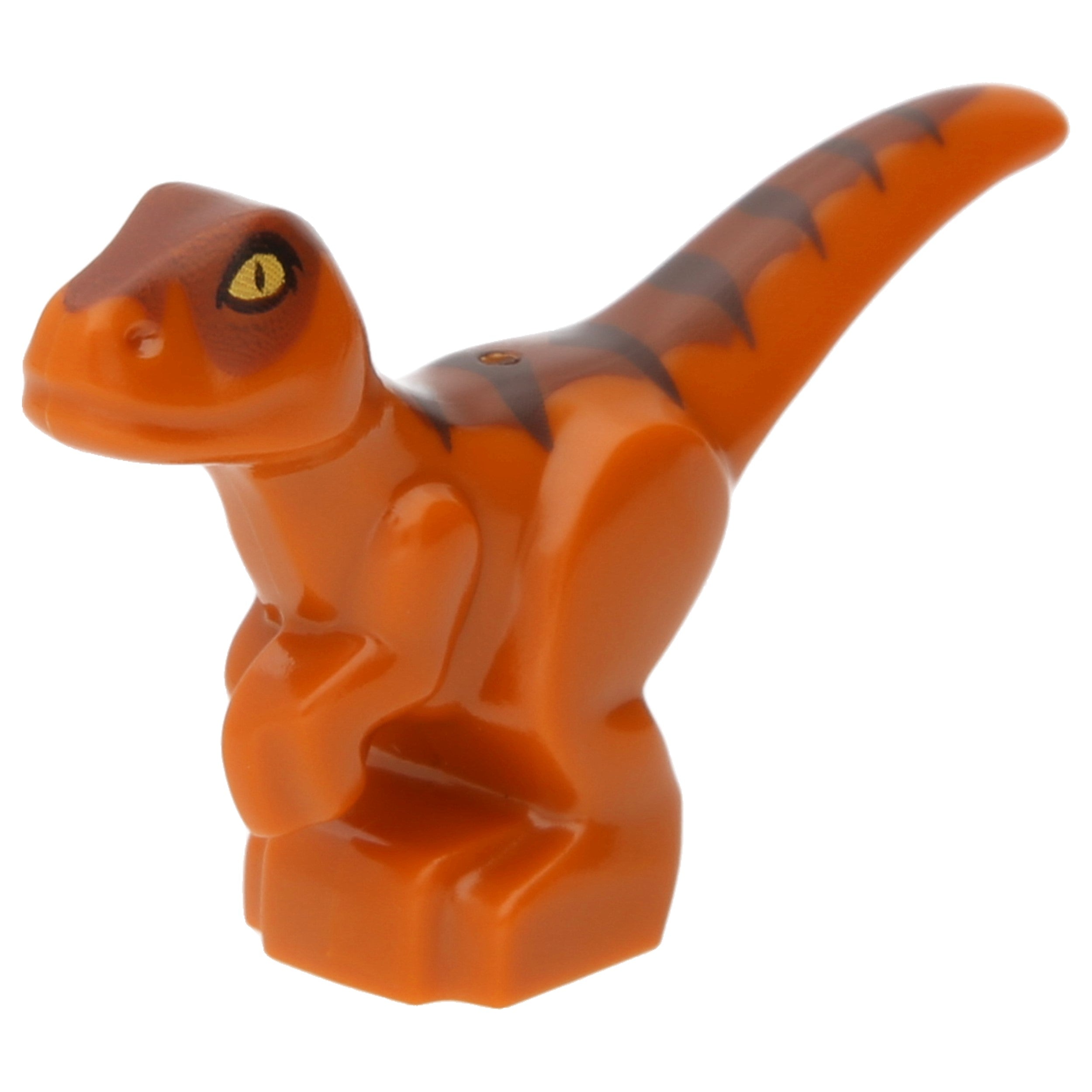 LEGO Reptiles/Dinos/Dragons - Baby dinosaur with dark brown stripes and yellow eyes