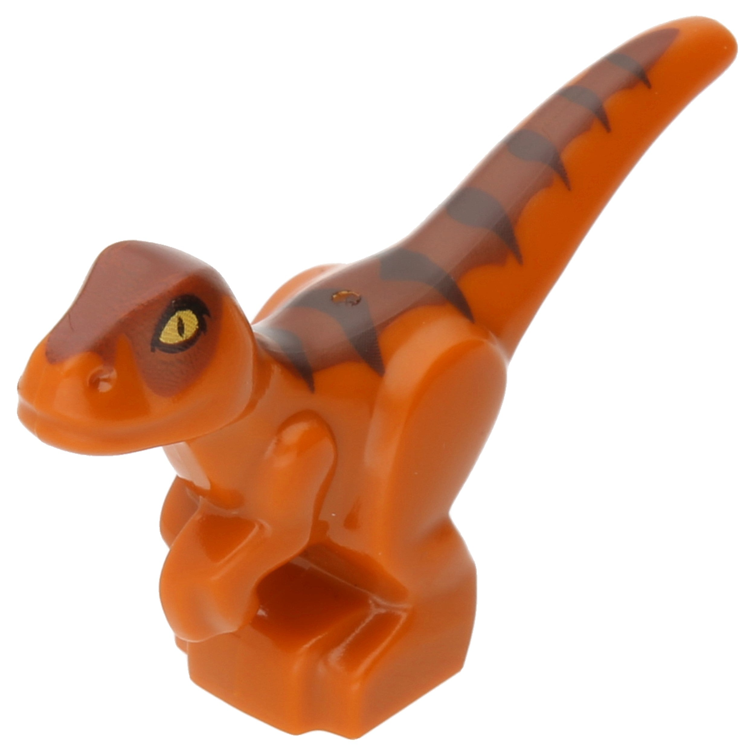 LEGO Reptiles/Dinos/Dragons - Baby dinosaur with dark brown stripes and yellow eyes
