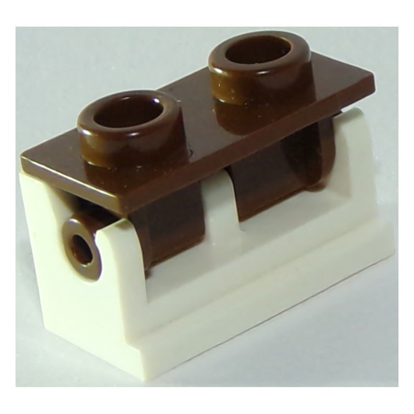 LEGO Scharnier Stein 1 x 2 mit Reddish Brown oben Platte (3937 / 3938) (3937c12)