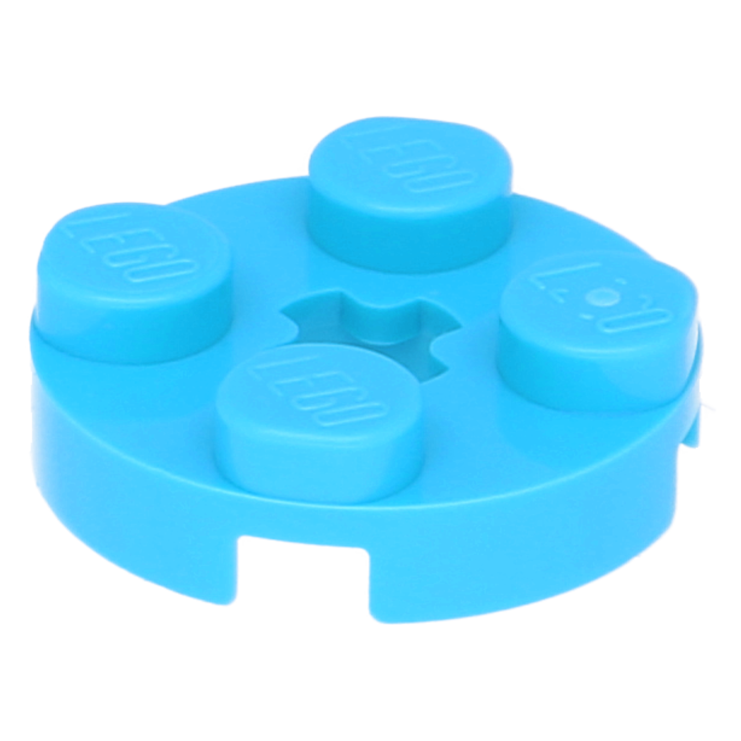 LEGO Plates (modified) - 2 x 2 with "+" axle hole (round)
