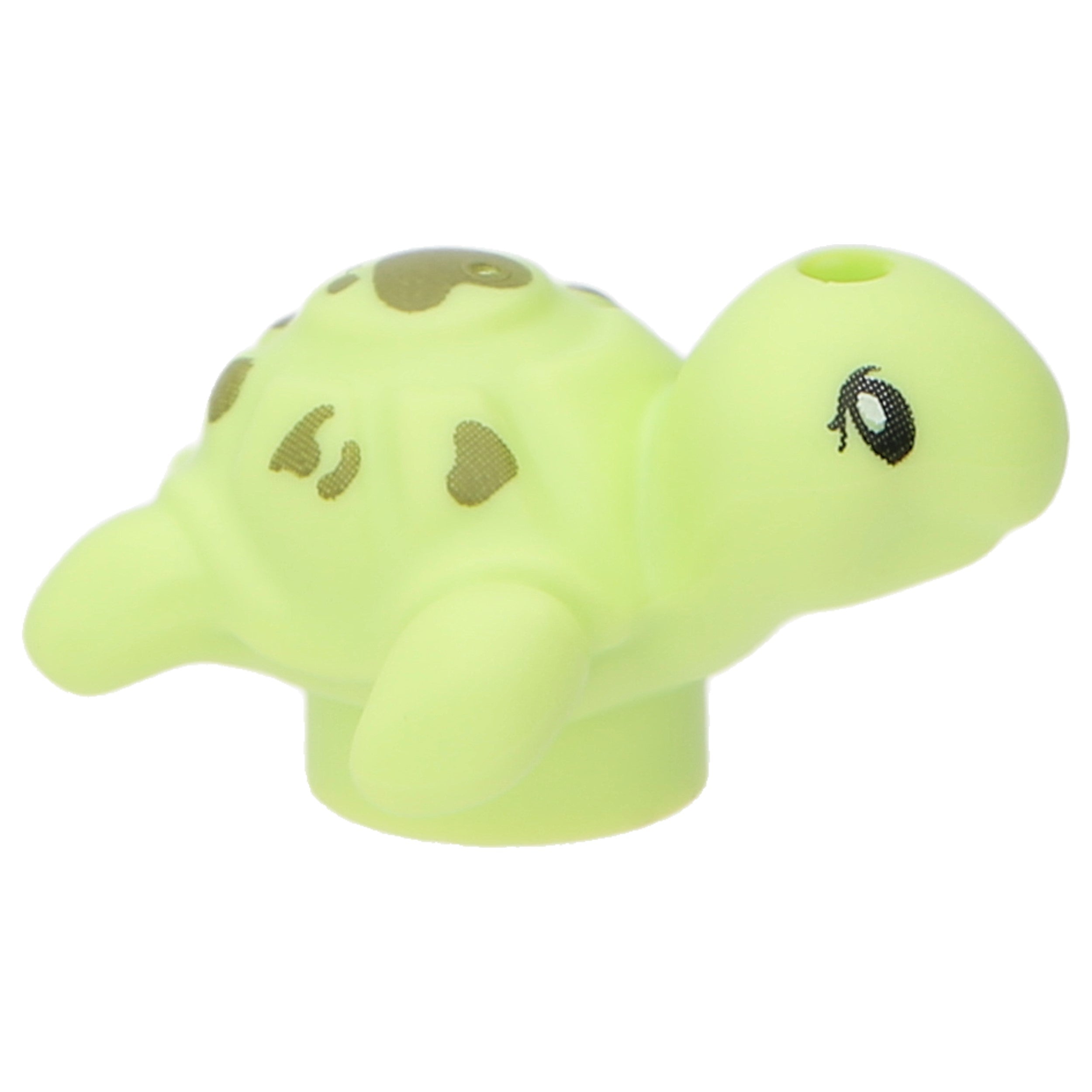 LEGO Sea and Sea Creatures - Baby Turtle with Black Eyes from LEGO Friends (Yellowish Green)