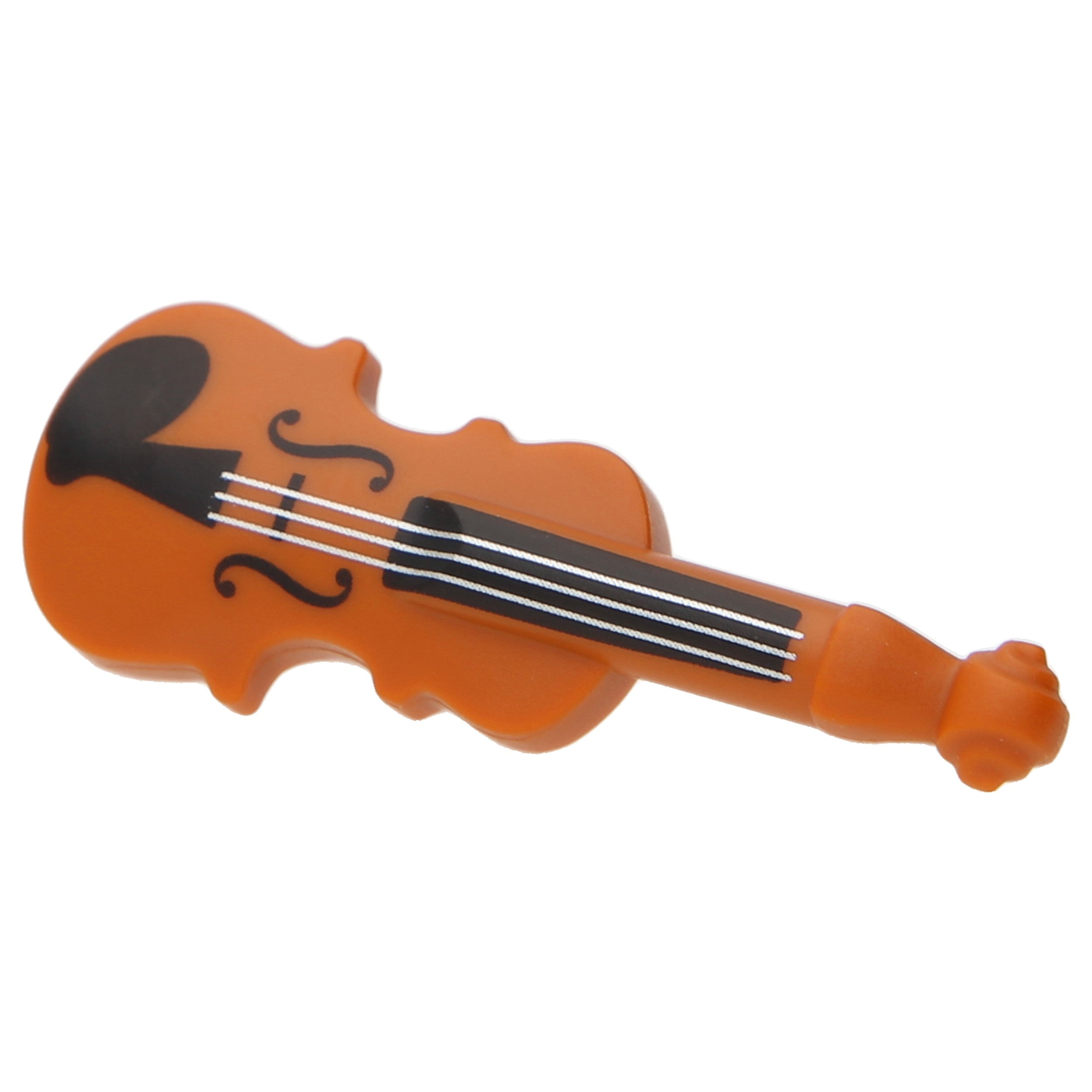 LEGO Minifigure Accessories (Instruments) - Violin with Silver Sides (Dark Orange)