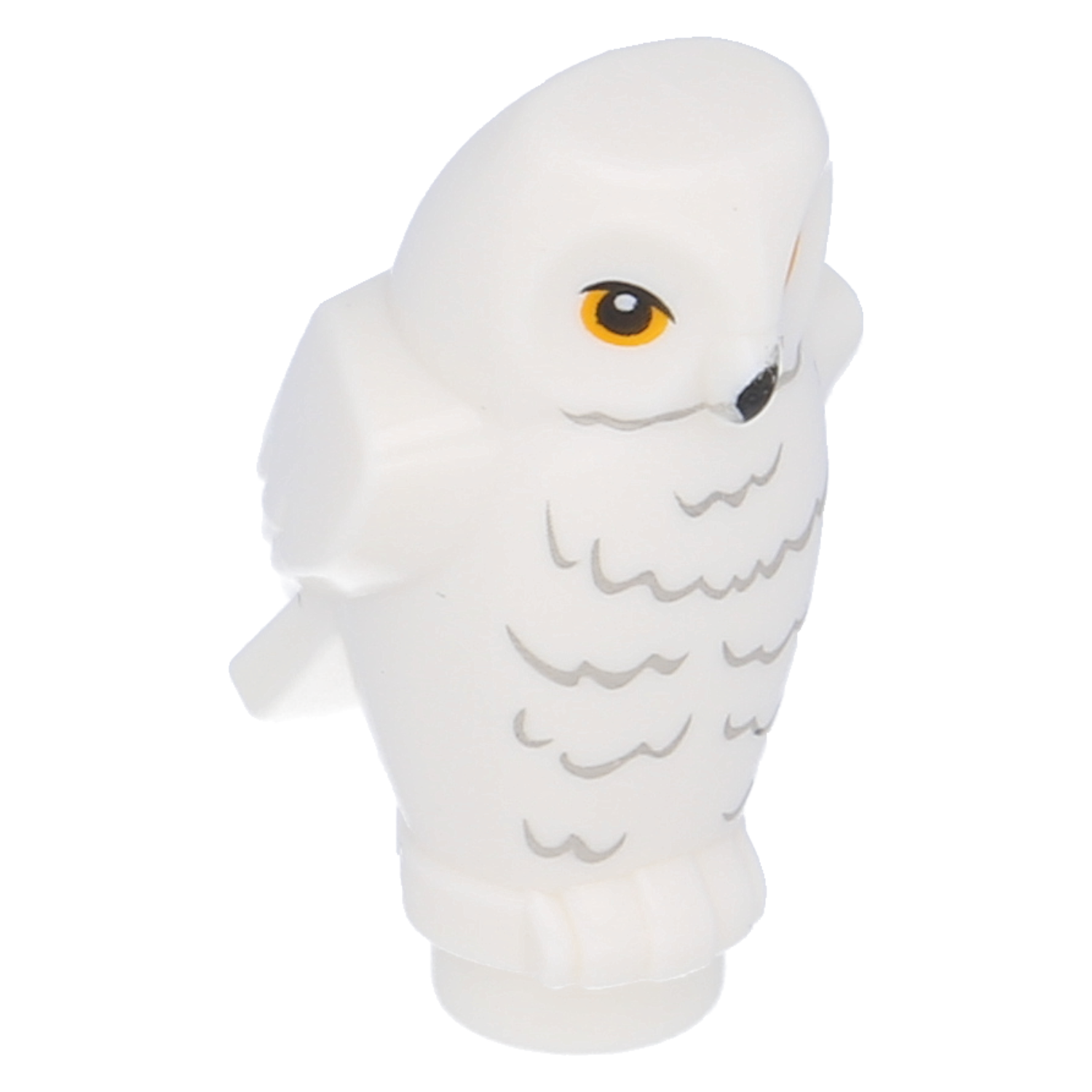LEGO Vögel – Eule mit schwarzem Schnabel, gelben Augen und geriffelter Brust (Weiß)