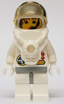 LEGO Minifigur Space Port - Astronaut 2 Red Buttons, White Legs with Light Gray Hips, Female (spp002)