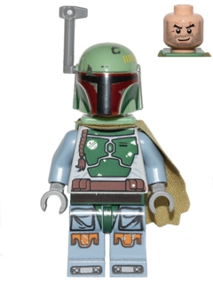 LEGO Minifigur Boba Fett - Head Beard Stubble – Star Wars (sw0396) – neu