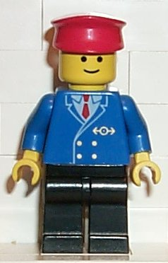 LEGO Minifigur Railway Employee 1, Black Legs (trn045)