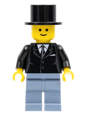 LEGO Minifigur Suit Black, Top Hat, Sand Blue Legs (twn071)